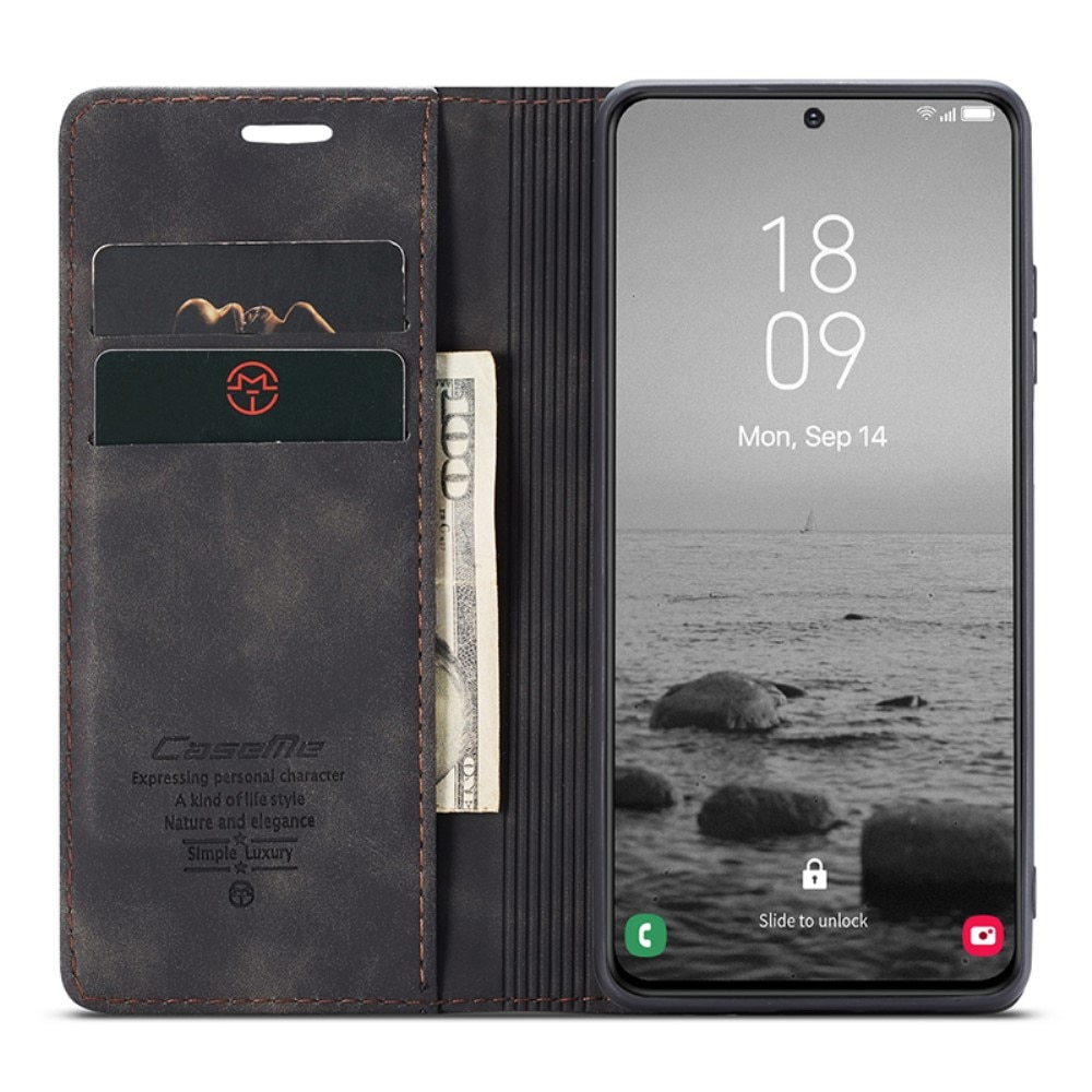 Slim Lommebokveske Samsung Galaxy S24 Plus svart