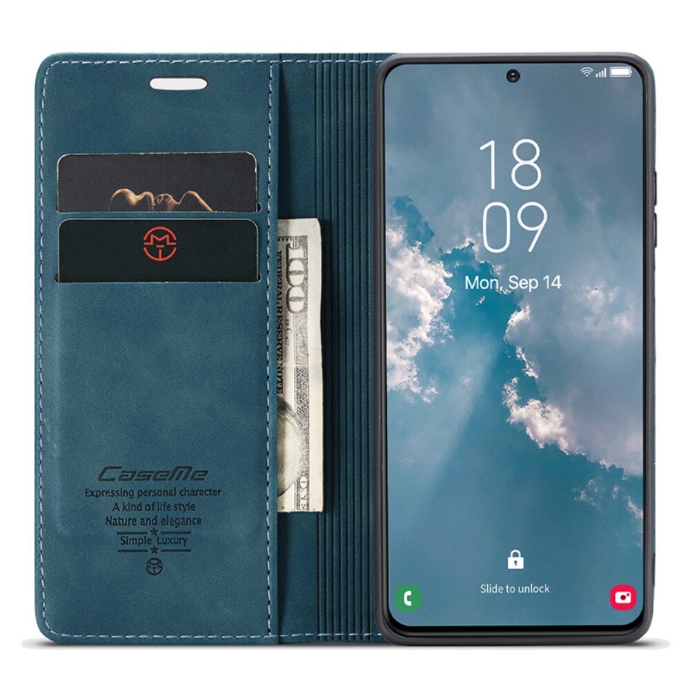 Slim Lommebokveske Samsung Galaxy S24 Plus Blå