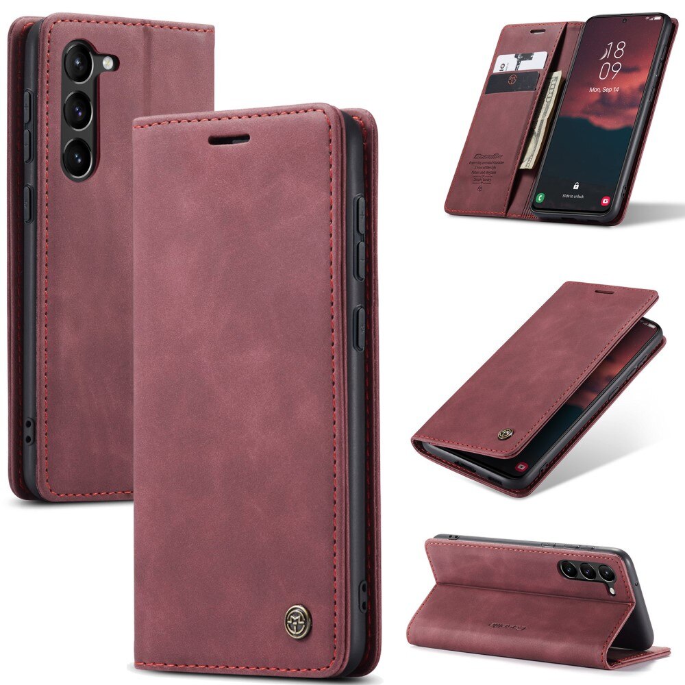 Slim Lommebokveske Samsung Galaxy S24 Plus Rød