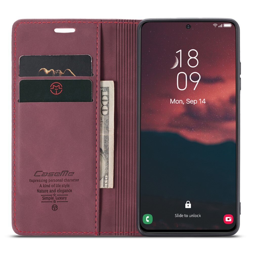 Slim Lommebokveske Samsung Galaxy S24 Plus Rød