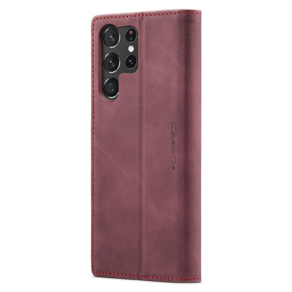 Slim Lommebokveske Samsung Galaxy S24 Ultra rød
