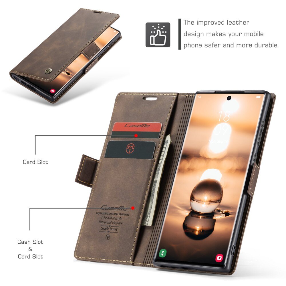 Slim Lommebokveske Samsung Galaxy S24 Ultra Brun