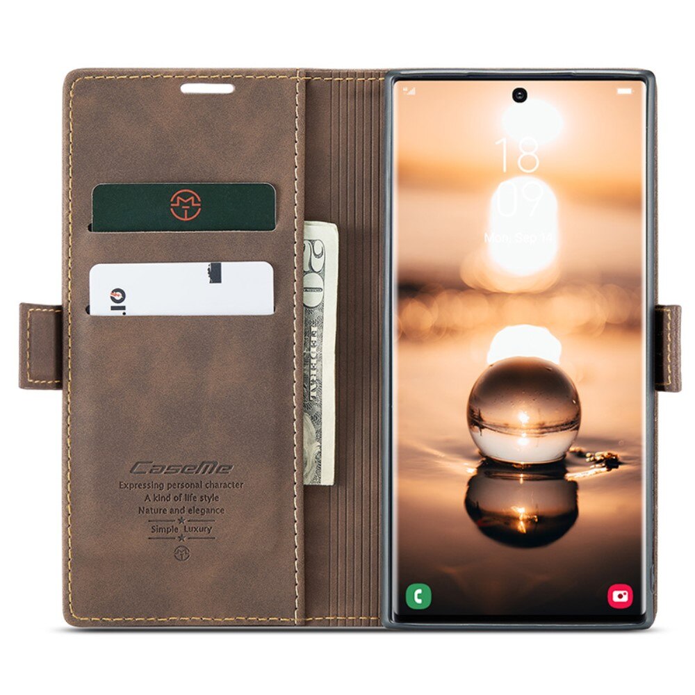 Slim Lommebokveske Samsung Galaxy S24 Ultra Brun