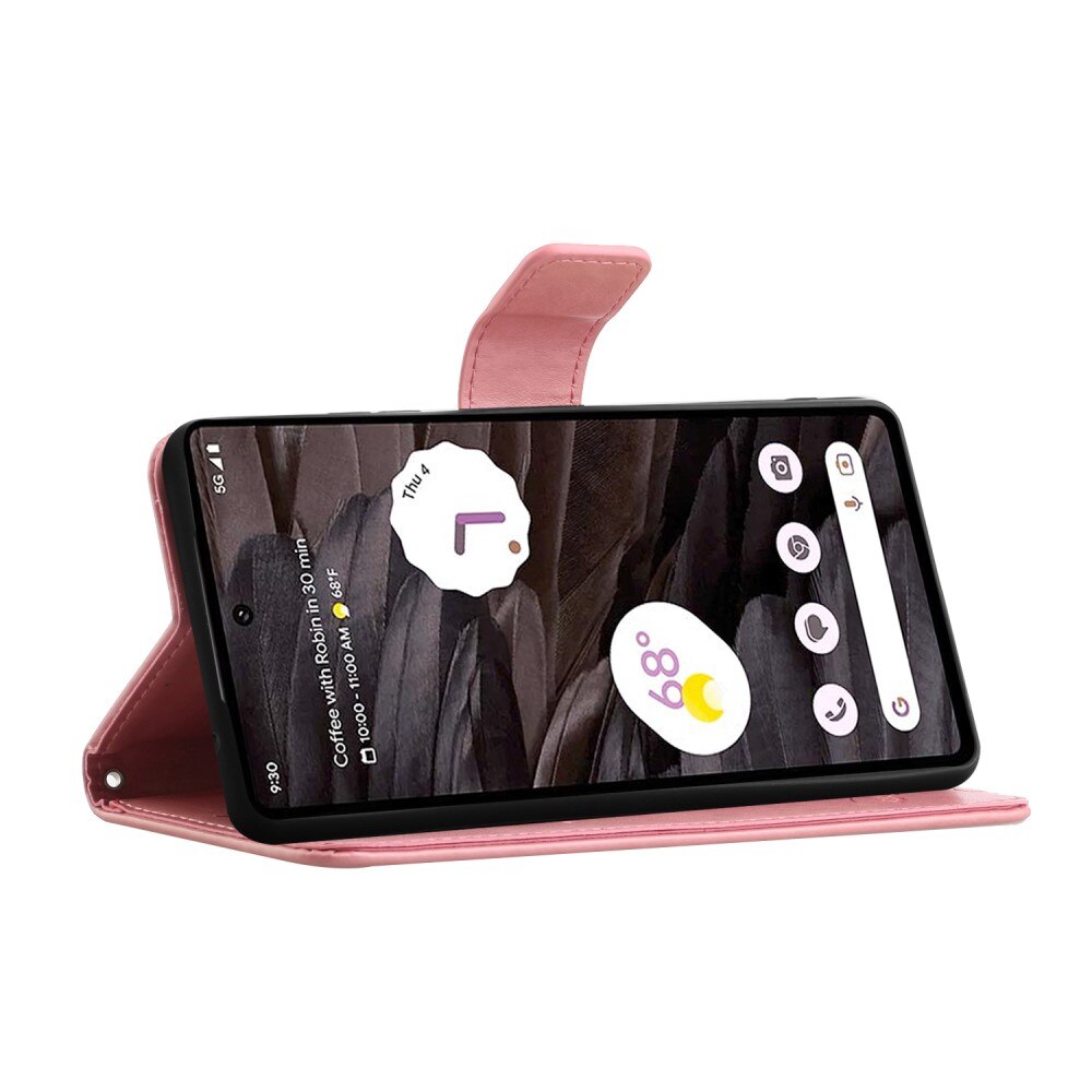 Lærveske Sommerfugler Google Pixel 8a rosa