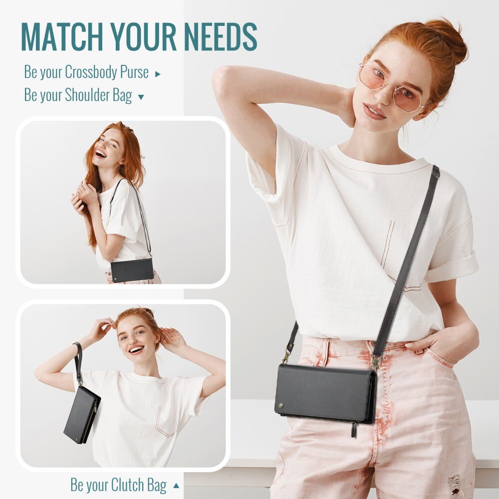 Universell Crossbody Lommebokveske svart