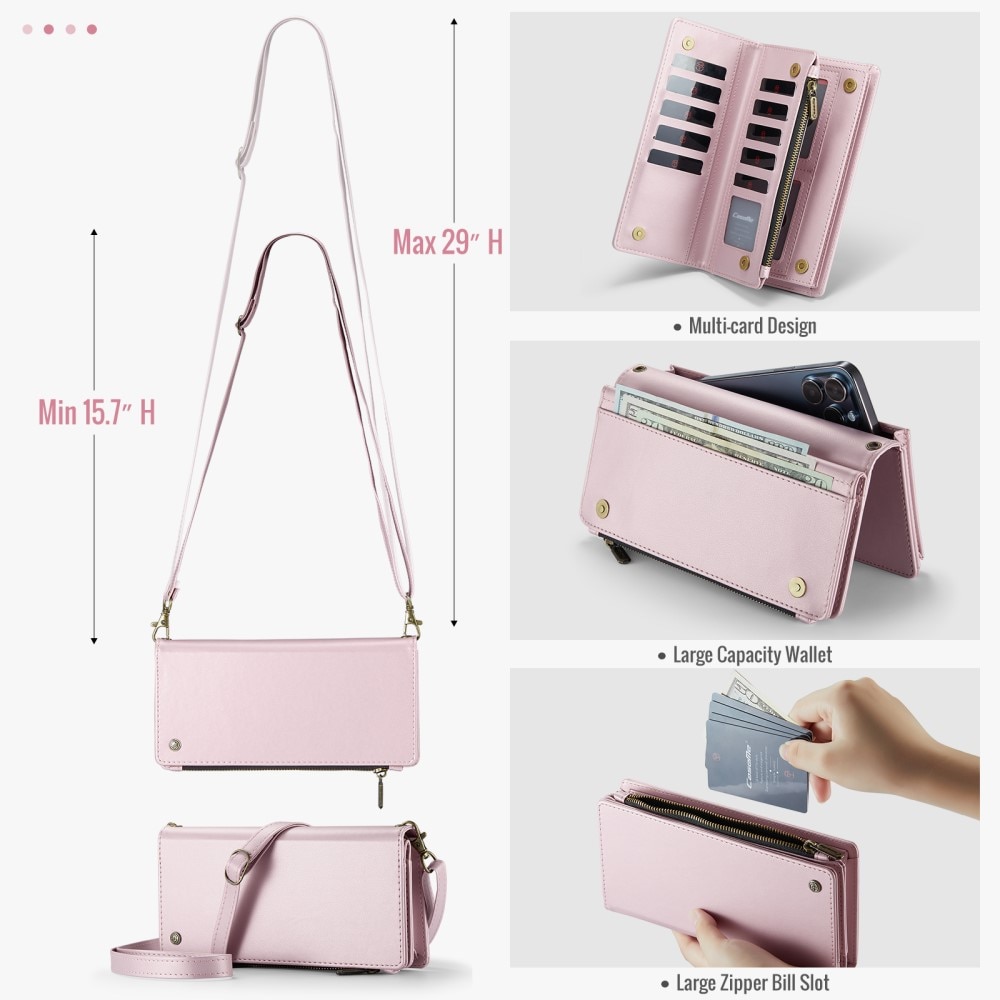 Universell Crossbody Lommebokveske rosa