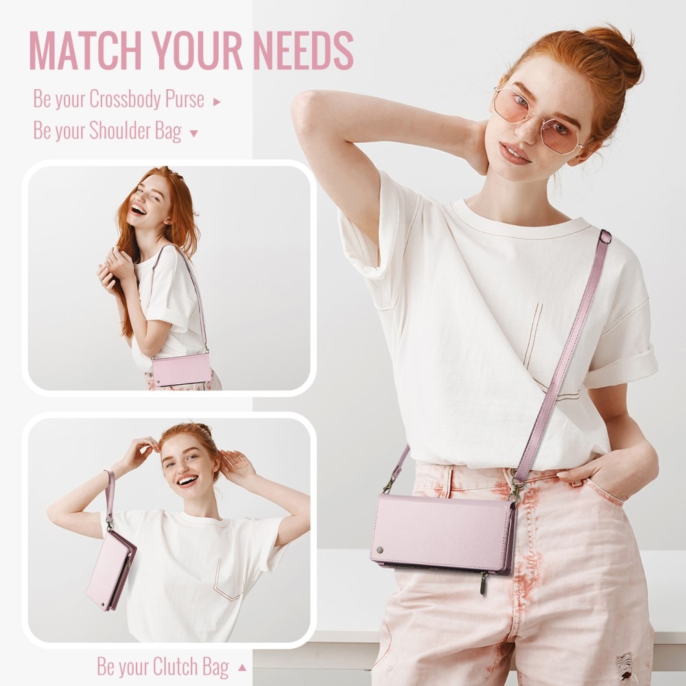 Universell Crossbody Lommebokveske rosa