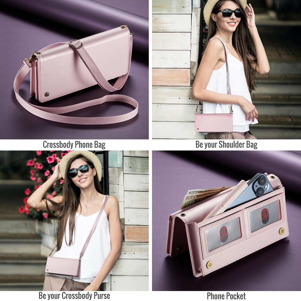 Universell Crossbody Lommebokveske rosa