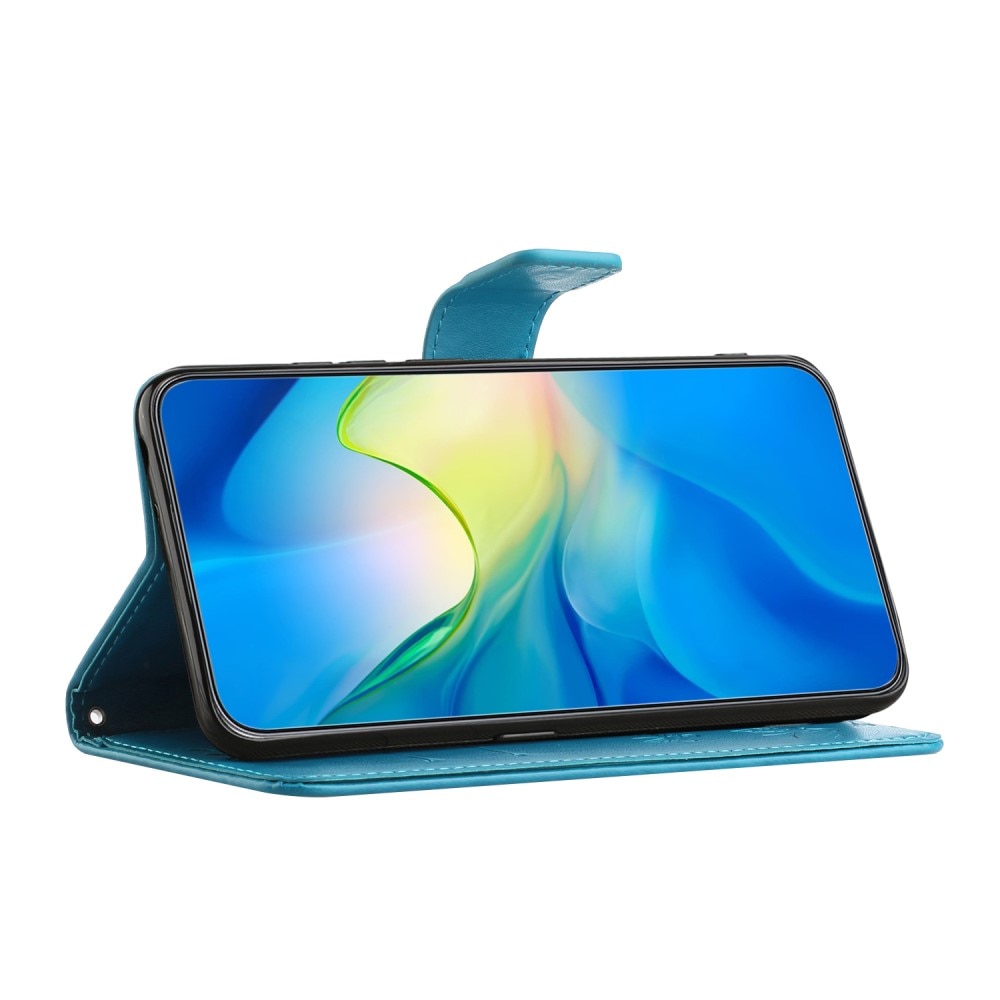 Lærveske Sommerfugler Samsung Galaxy A35 blå