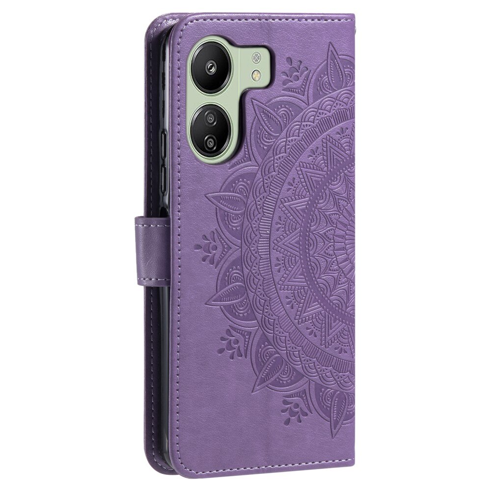 Lærveske Mandala Xiaomi Redmi 13C lilla