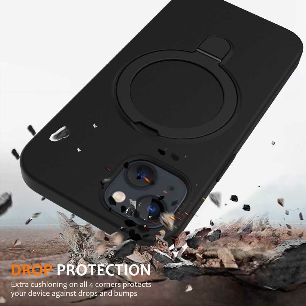 Deksel Silikon Kickstand MagSafe iPhone 13 svart