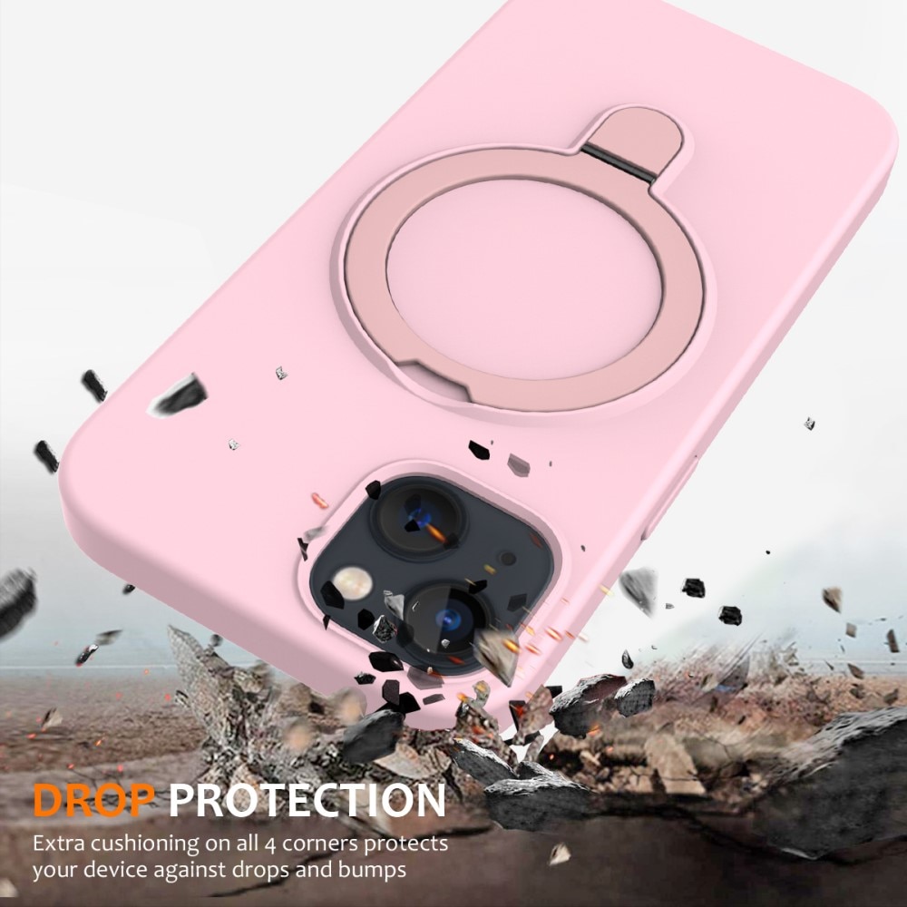 Deksel Silikon Kickstand MagSafe iPhone 15 rosa