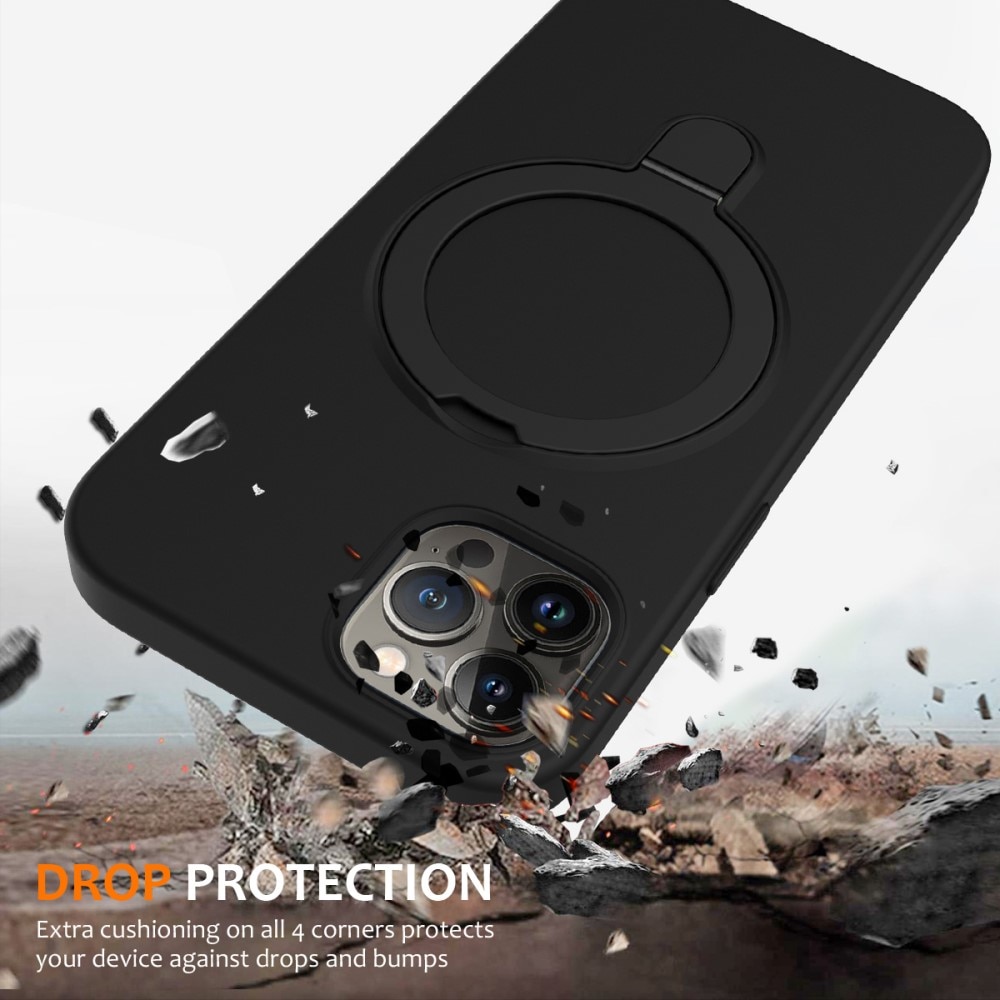 Deksel Silikon Kickstand MagSafe iPhone 12 Pro svart