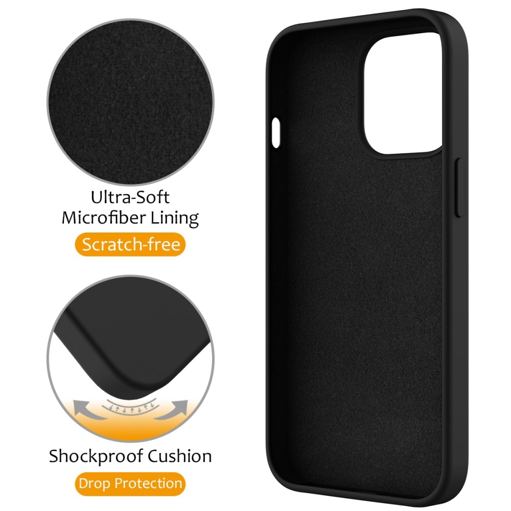 Deksel Silikon Kickstand MagSafe iPhone 15 Pro svart