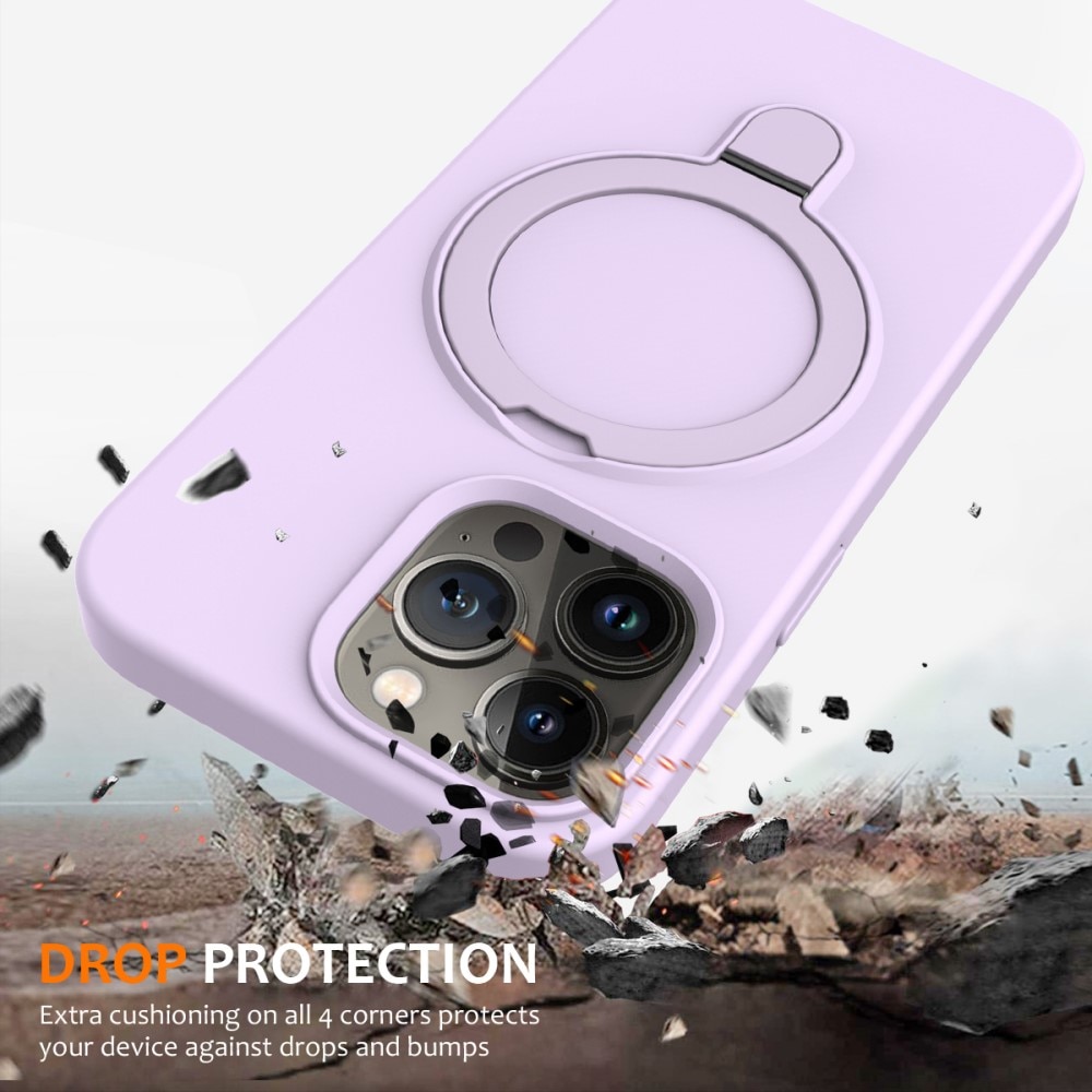 Deksel Silikon Kickstand MagSafe iPhone 15 Pro lilla