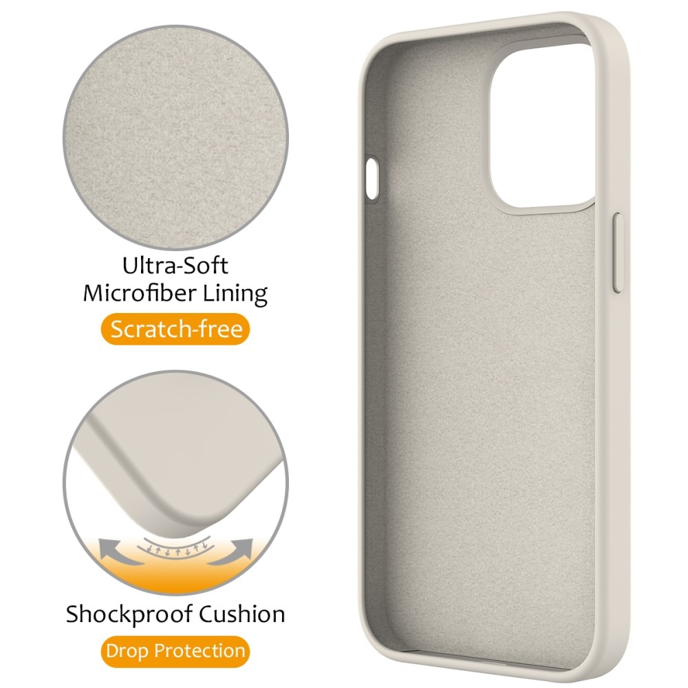 Deksel Silikon Kickstand MagSafe iPhone 15 Pro Max beige