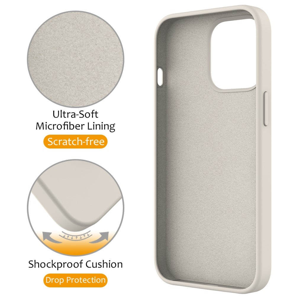 Deksel Silikon Kickstand MagSafe iPhone 15 Pro Max beige