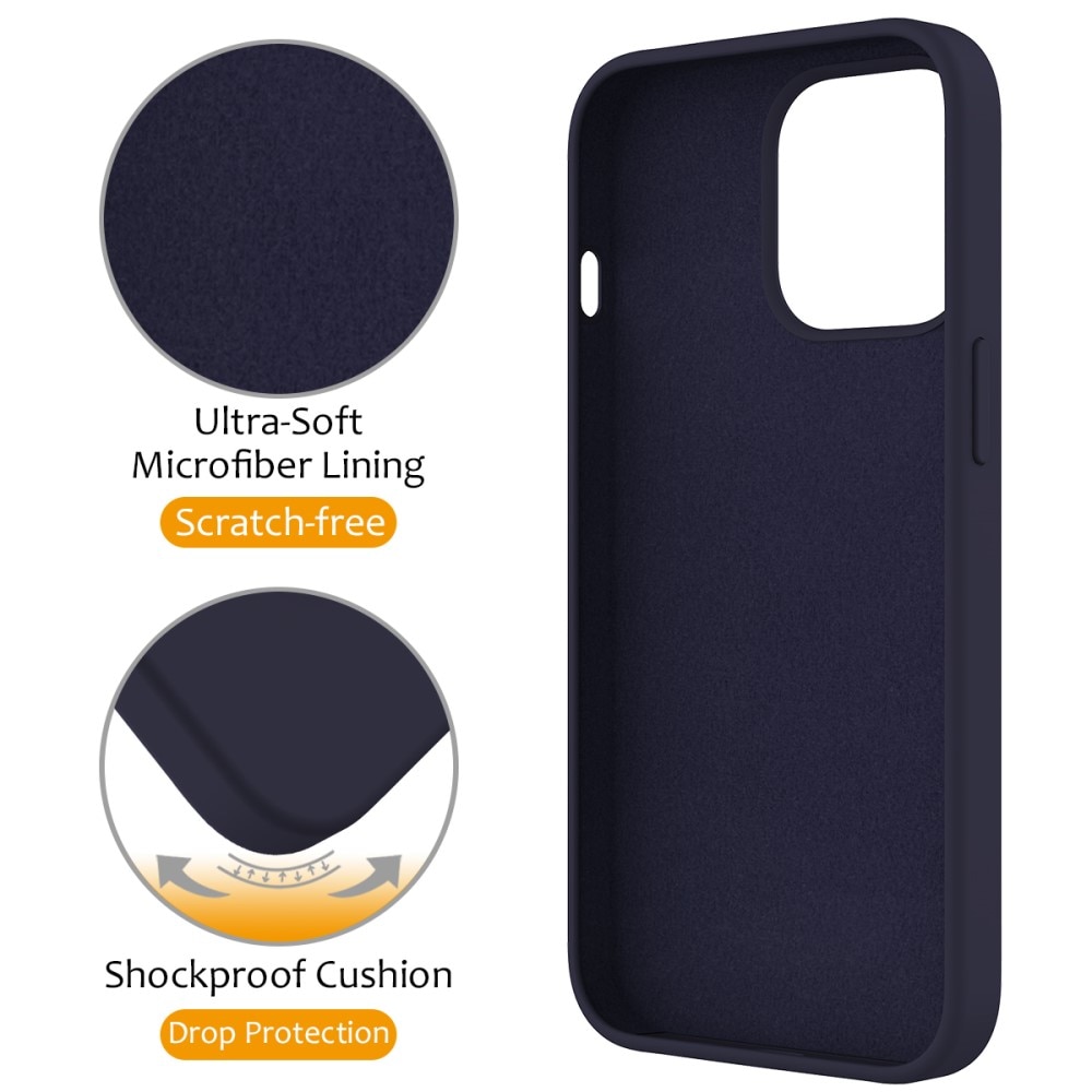 Deksel Silikon Kickstand MagSafe iPhone 15 Pro Max mørke blå