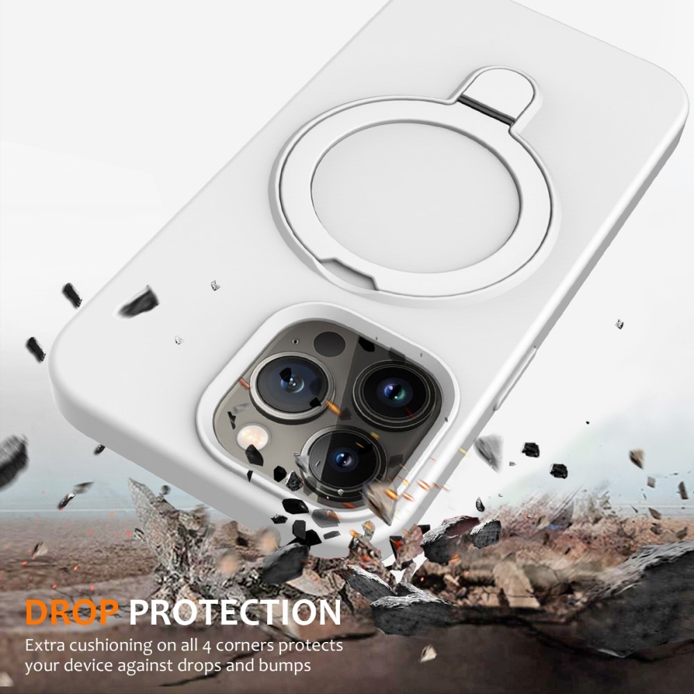 Deksel Silikon Kickstand MagSafe iPhone 14 Pro Max hvit