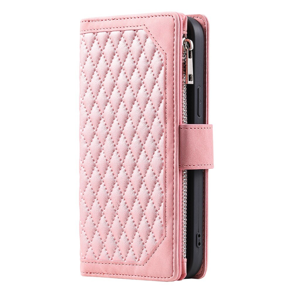 Lommebokveske Samsung Galaxy A55 Quilted rosa