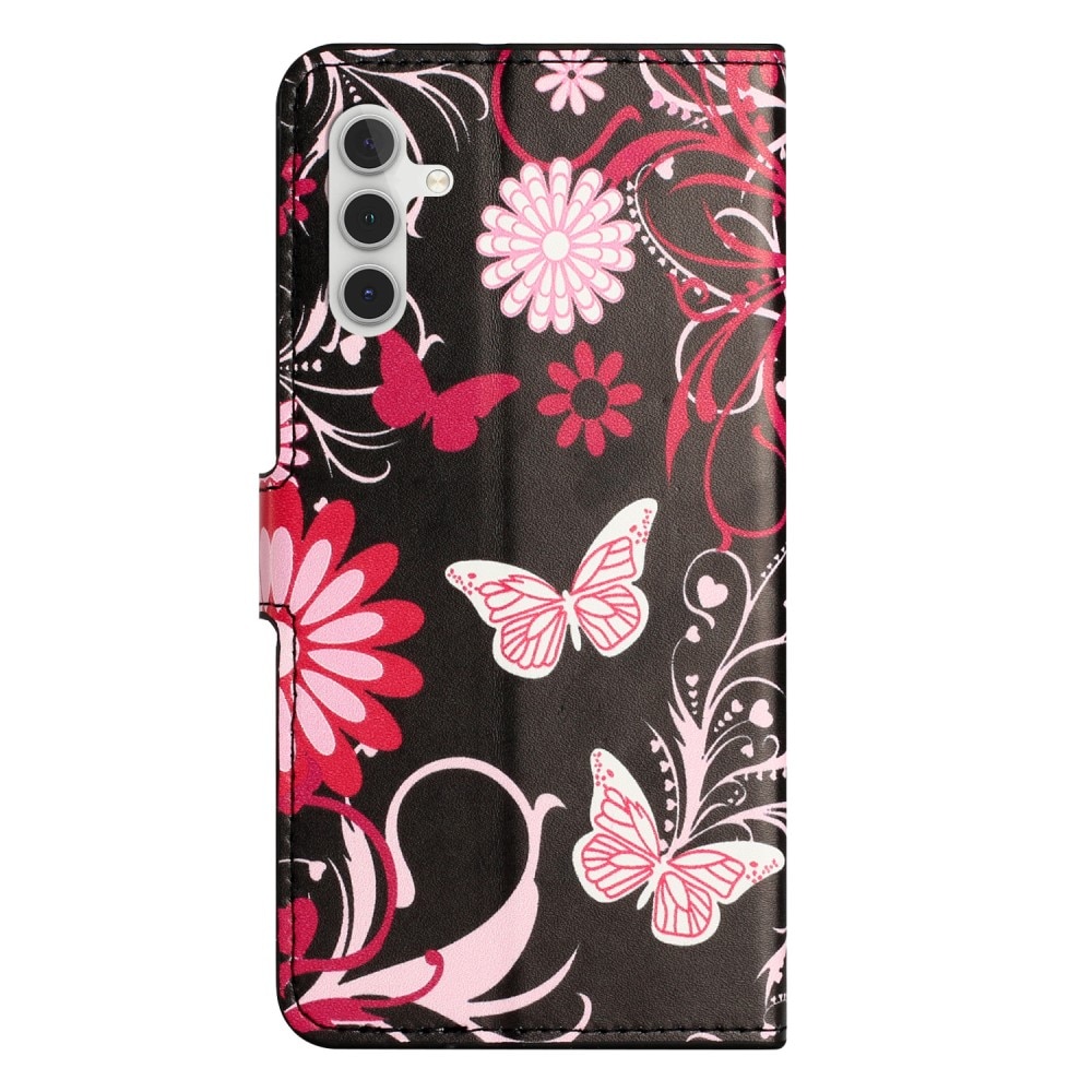 Mobilveske Samsung Galaxy A55 svart sommerfugl