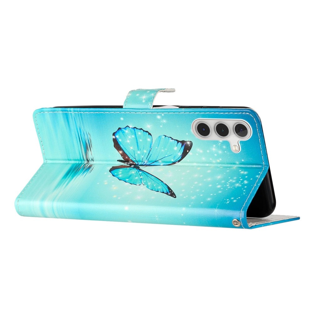 Mobilveske Samsung Galaxy A55 blå sommerfugler