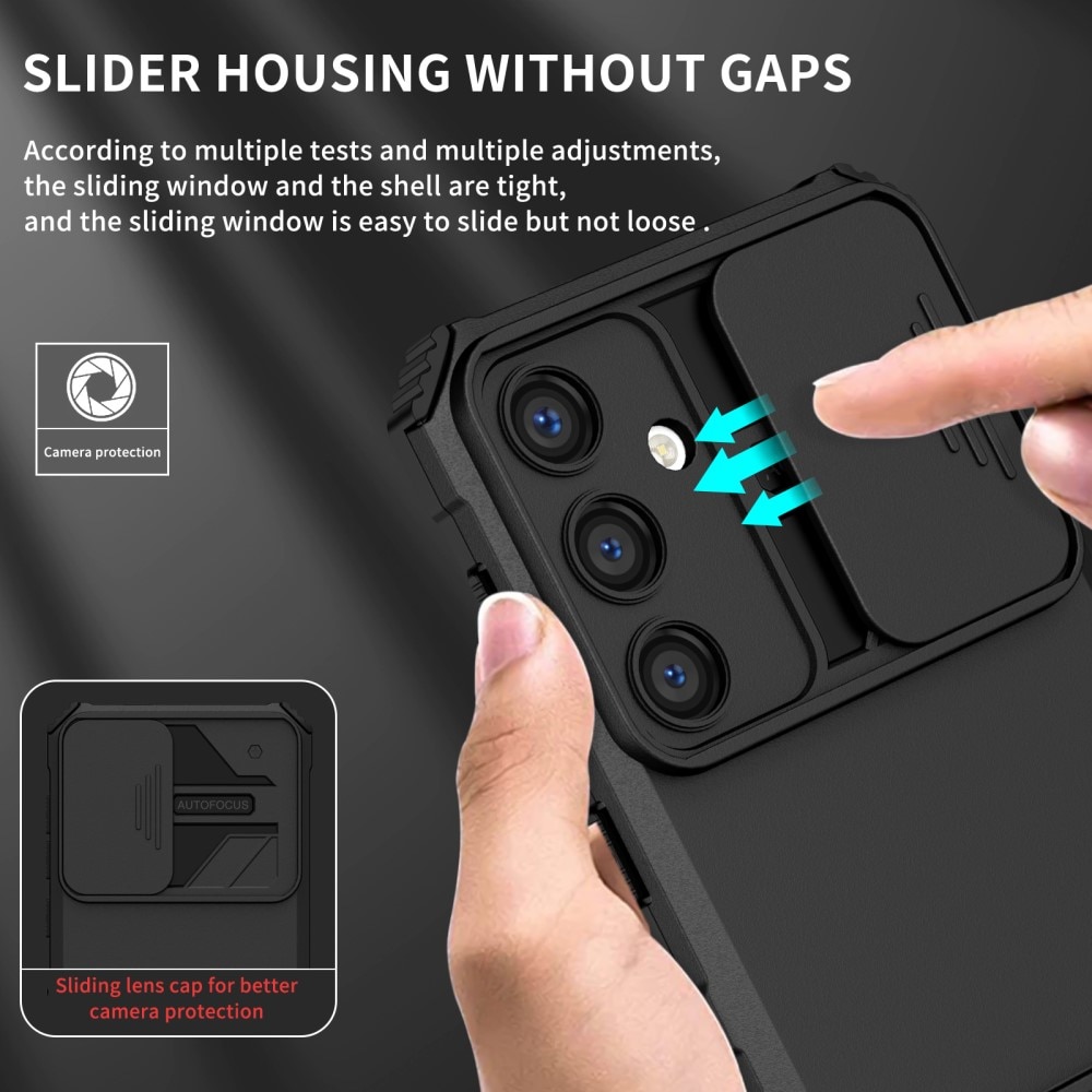 Samsung Galaxy S24 Kickstand Deksel kamerabeskyttelse svart
