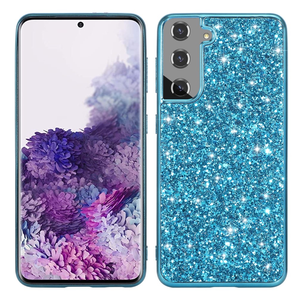 Glitterdeksel Samsung Galaxy S24 blå