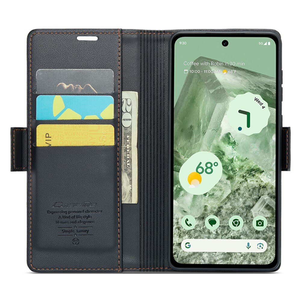 RFID blocking Slim Lommebokveske Google Pixel 8a Svart