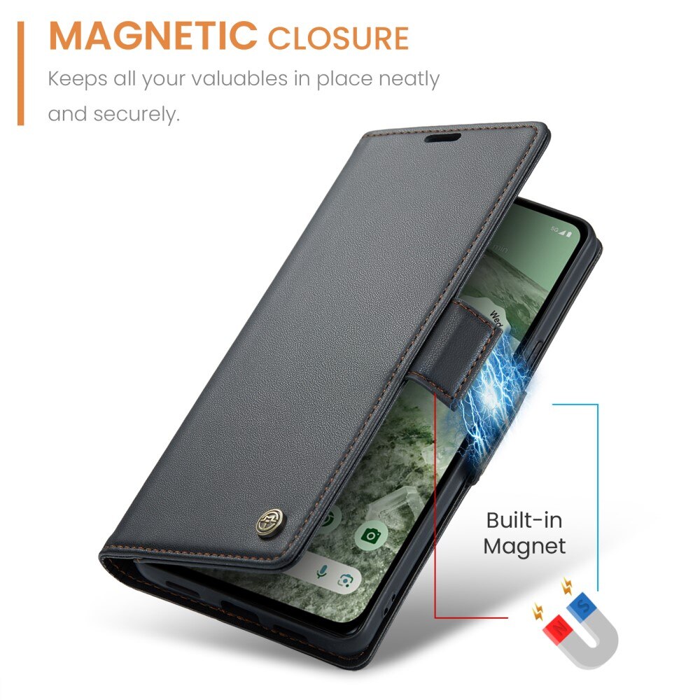 RFID blocking Slim Lommebokveske Google Pixel 8a Svart
