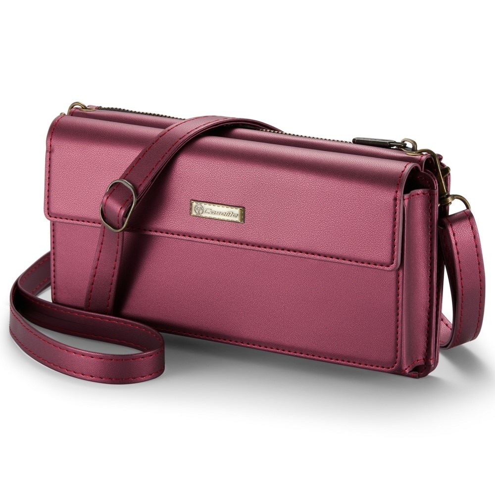 Crossbody-veske burgunder