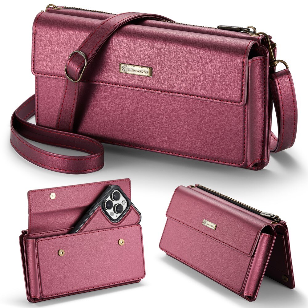 Crossbody-veske burgunder