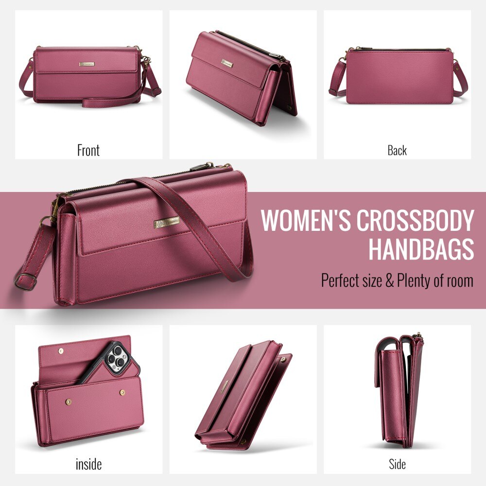 Crossbody-veske burgunder