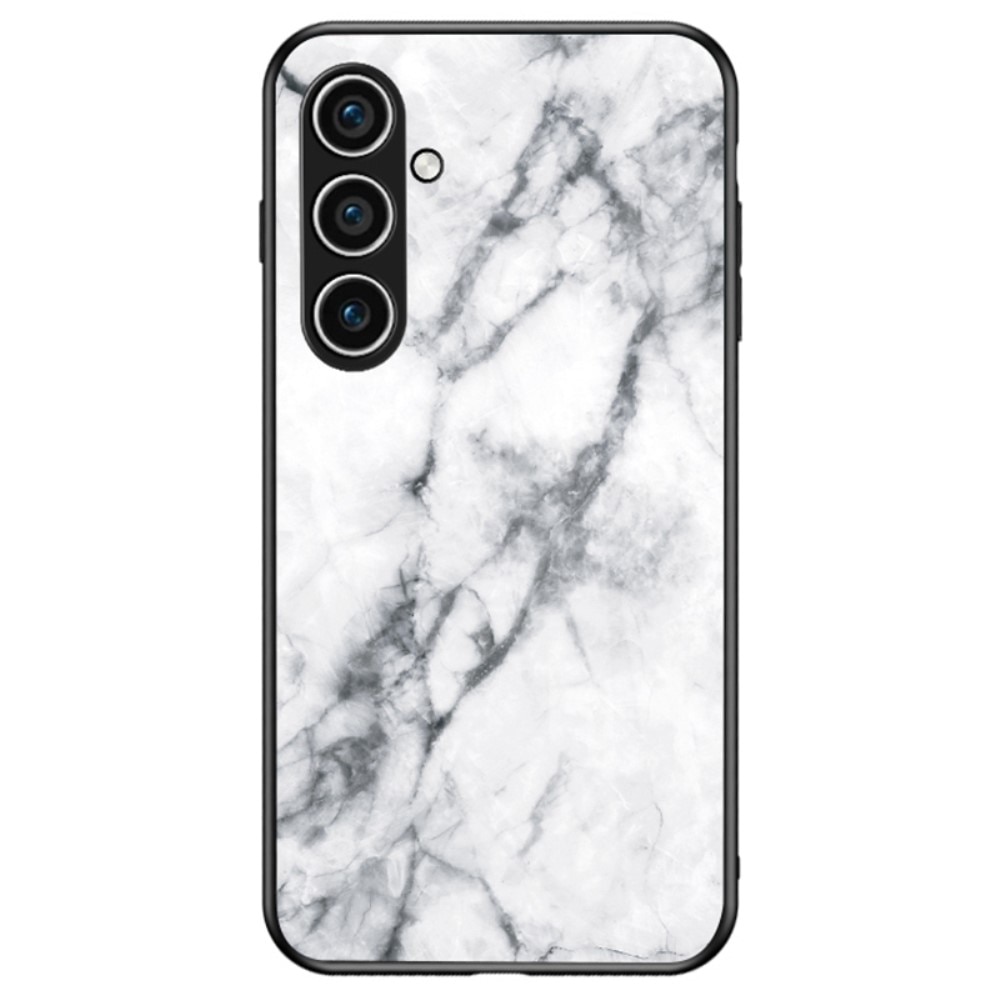 Herdet Glass Deksel Samsung Galaxy S24 hvit marmor