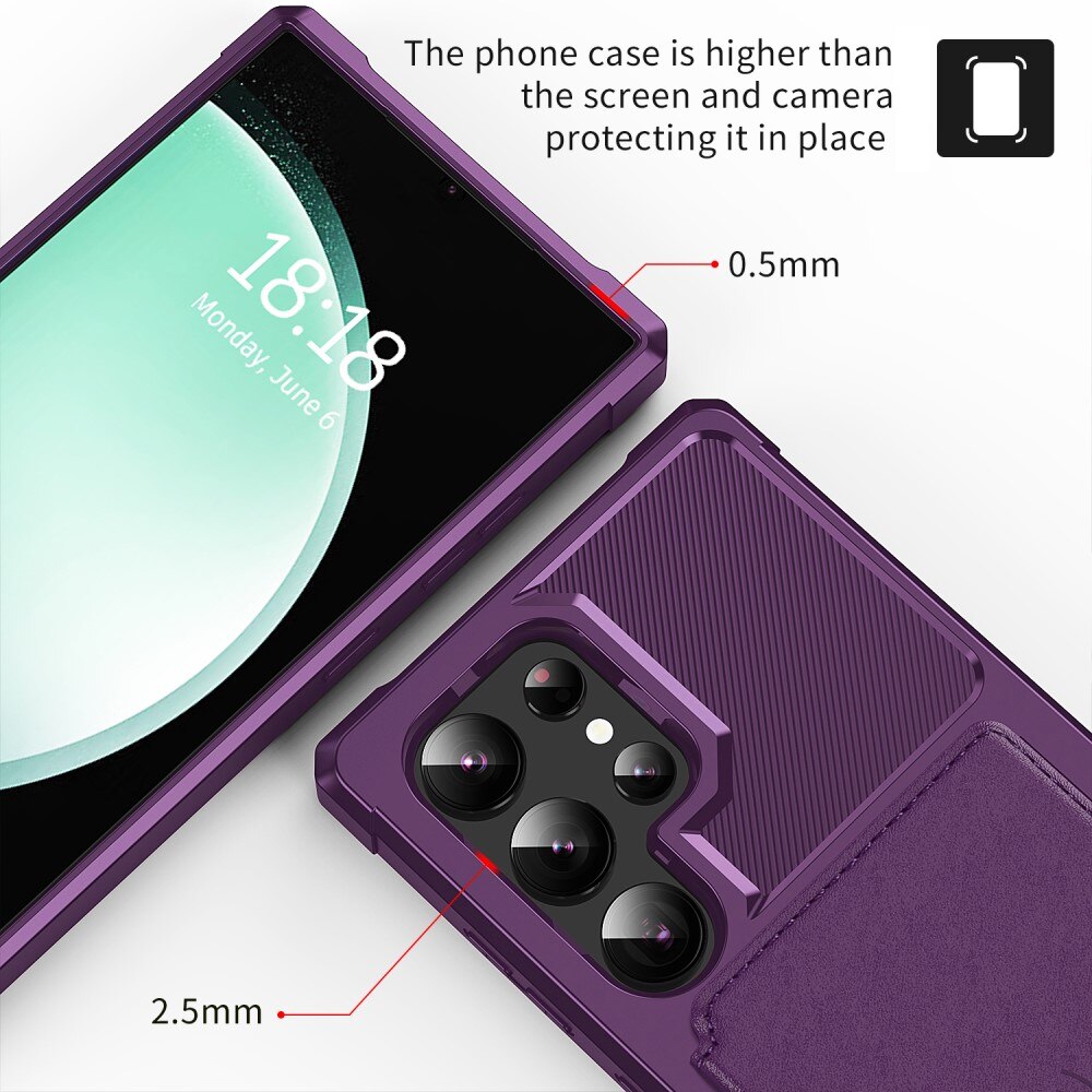 Tough Multi-slot Deksel Samsung Galaxy S24 Ultra Lilla
