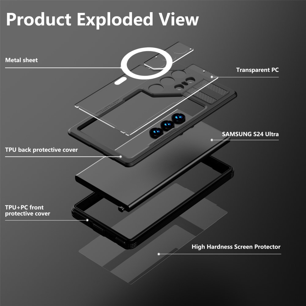 Vannbestandig Deksel MagSafe Samsung Galaxy S24 Ultra gjennomsiktig