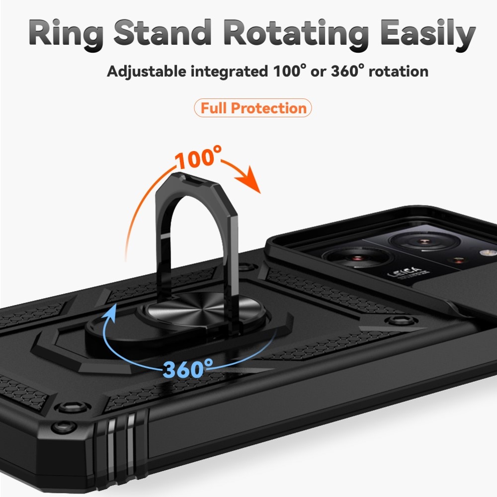 Hybriddeksel Ring + Kamerabeskyttelse Xiaomi 13T Pro svart