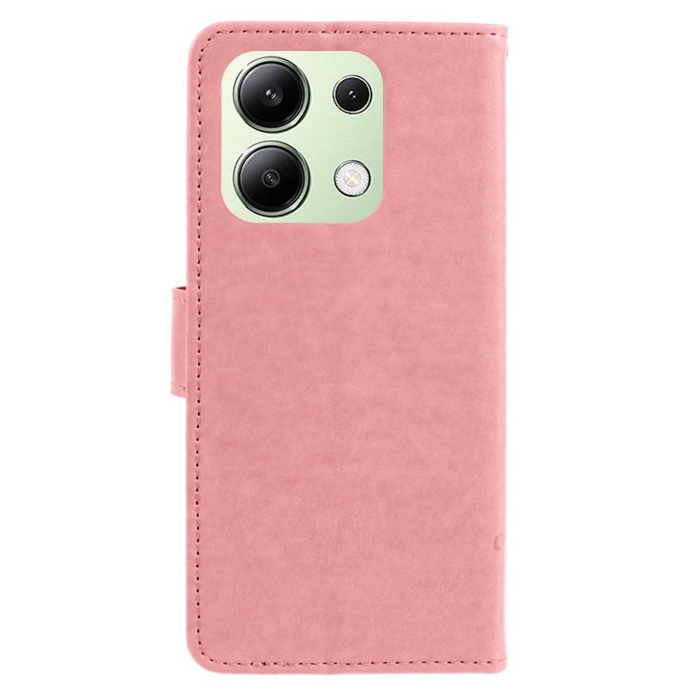 Lærveske Sommerfugler Xiaomi Redmi Note 13 4G rosa