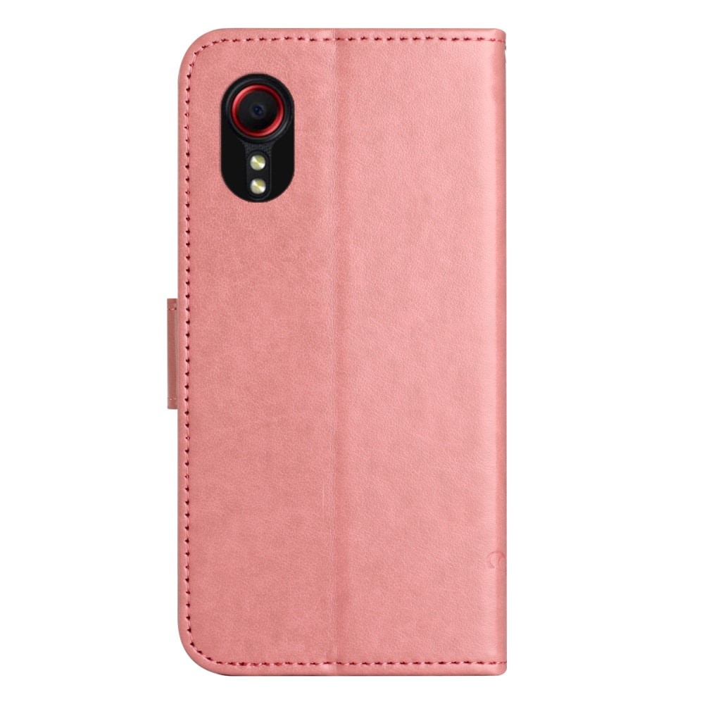 Lærveske Sommerfugler Samsung Galaxy Xcover 7 rosa