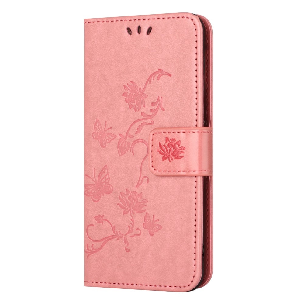 Lærveske Sommerfugler Samsung Galaxy Xcover 7 rosa