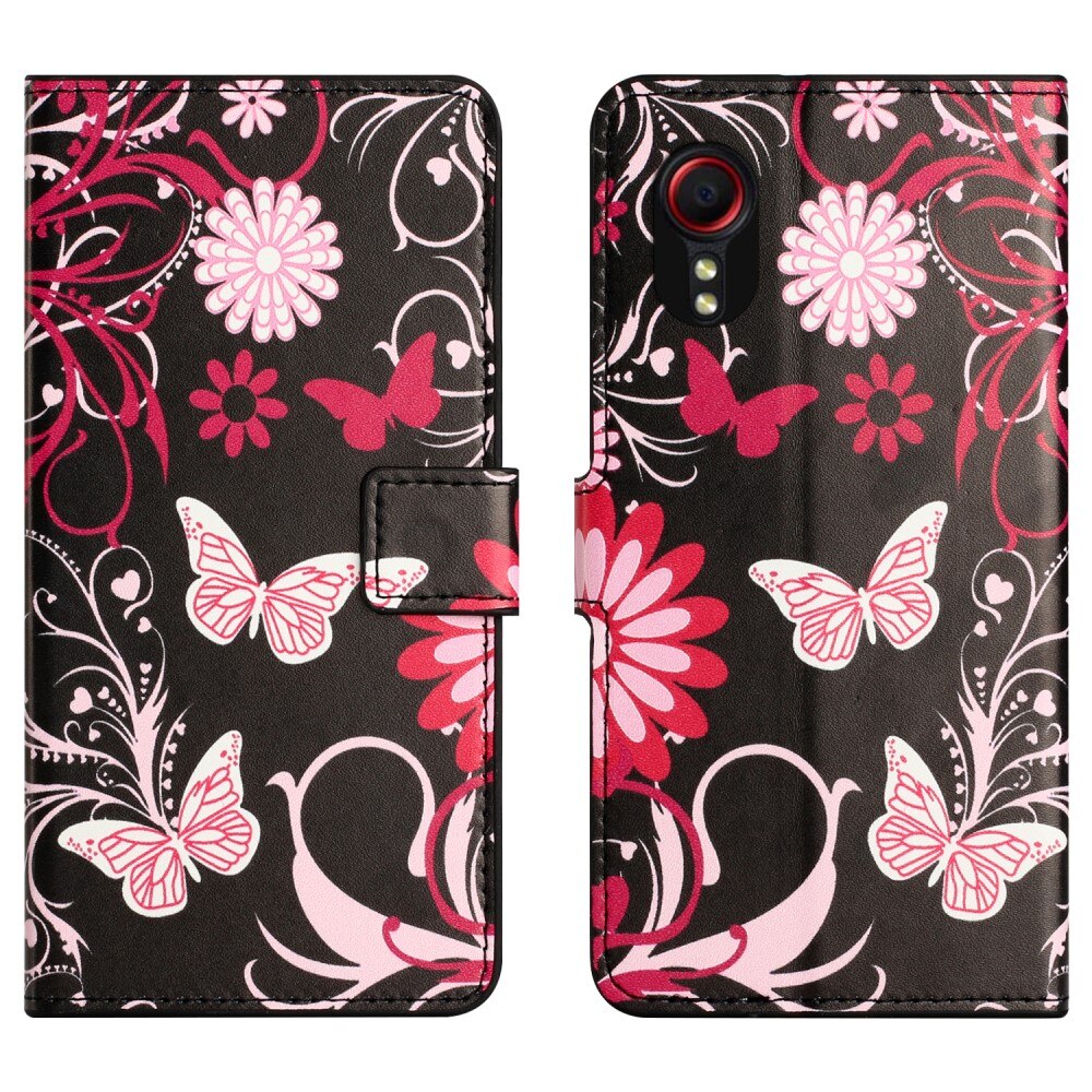 Mobilveske Samsung Galaxy Xcover 7 svart sommerfugl