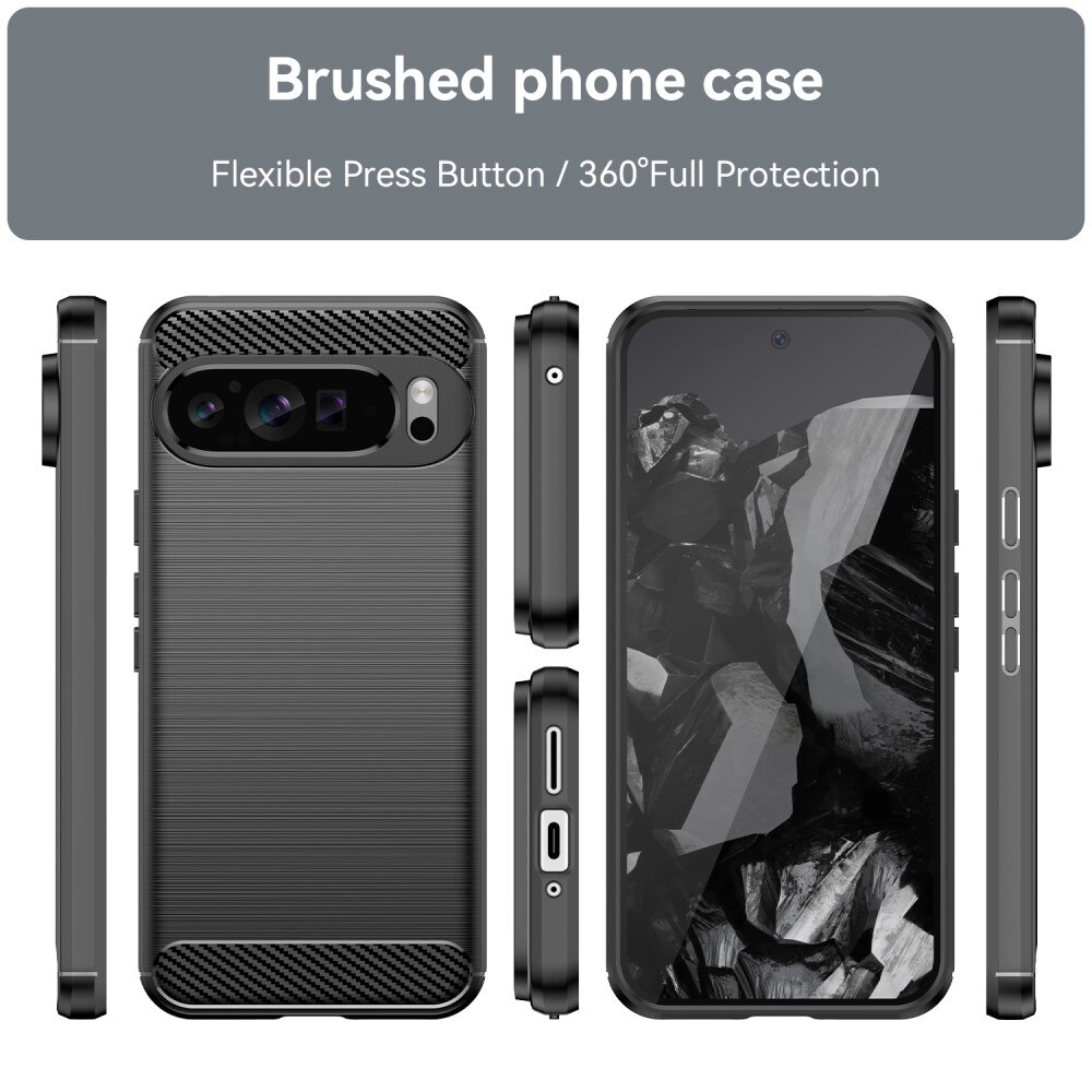Google Pixel 9 Pro XL Deksel TPU Brushed Svart