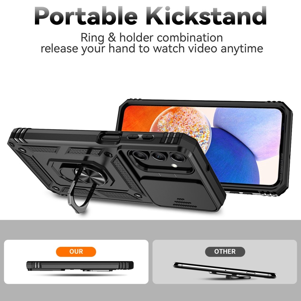 Hybriddeksel Ring + Kamerabeskyttelse Samsung Galaxy A55 Svart