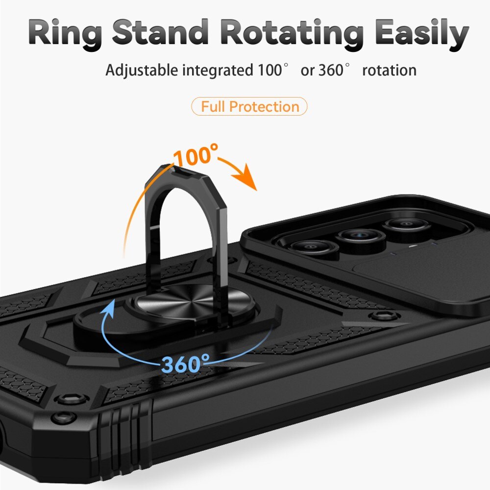 Hybriddeksel Ring + Kamerabeskyttelse Samsung Galaxy A55 Svart