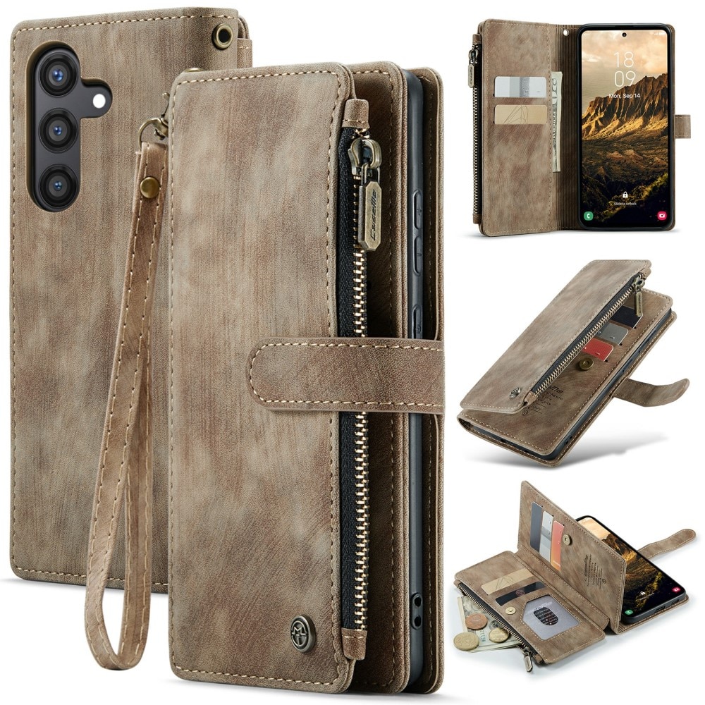 Zipper Wallet Samsung Galaxy S24 brun