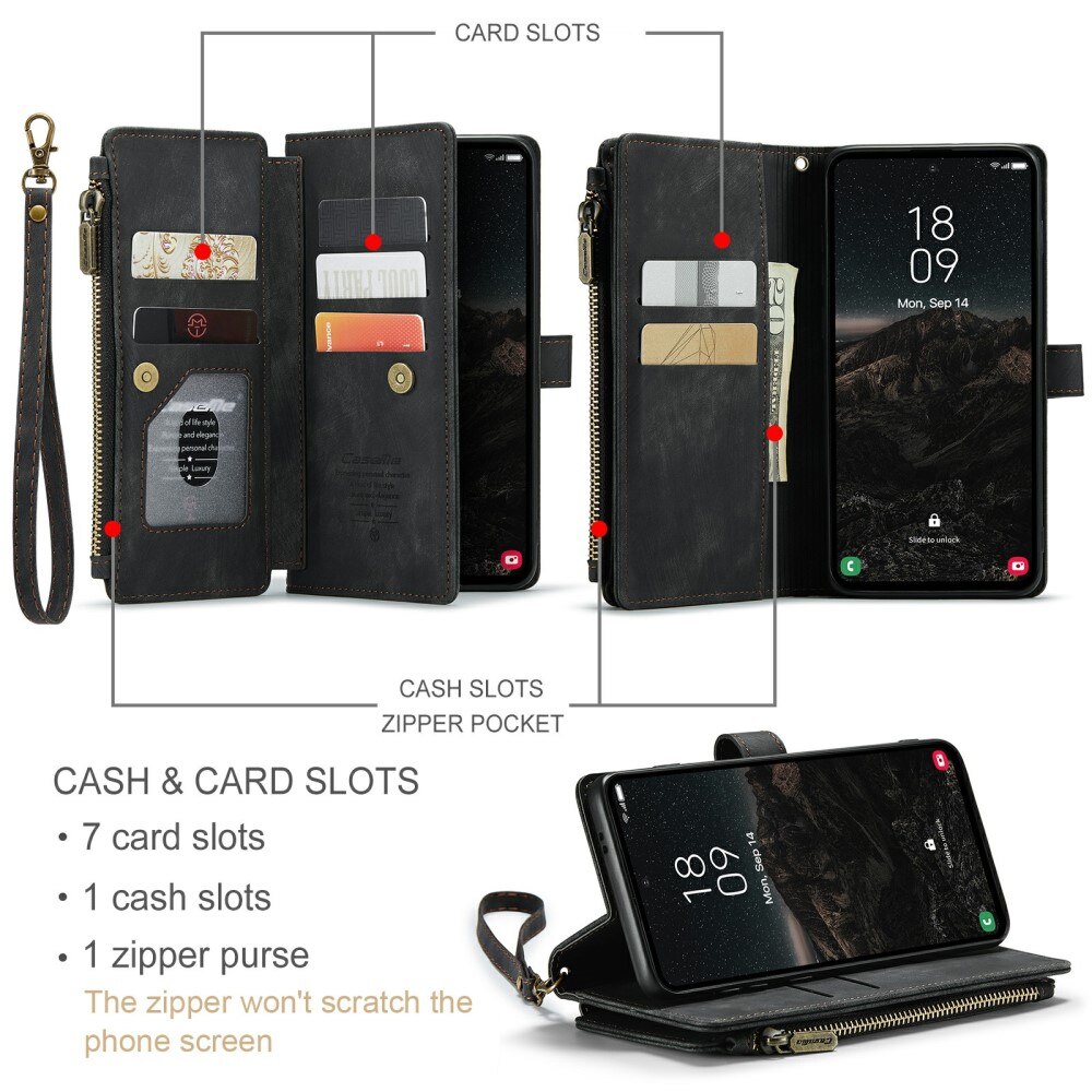 Zipper Wallet Samsung Galaxy S24 Svart