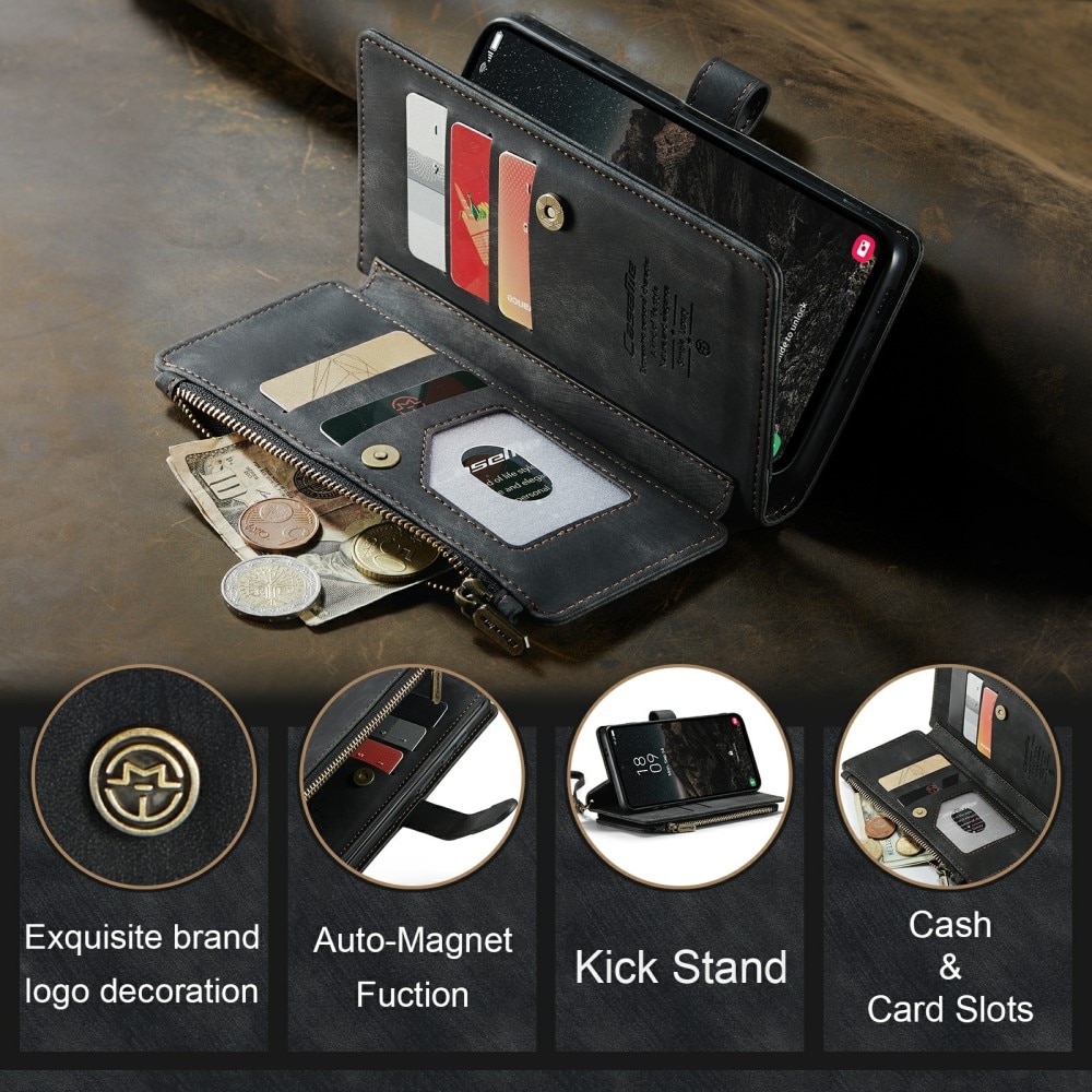 Zipper Wallet Samsung Galaxy S24 Svart