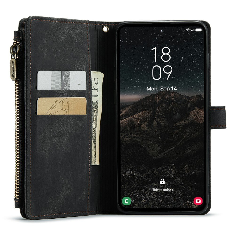 Zipper Wallet Samsung Galaxy S24 Svart