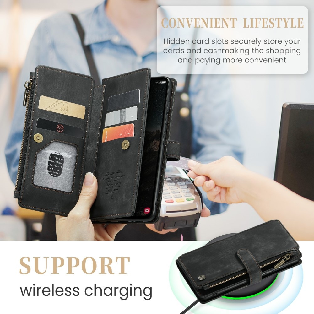 Zipper Wallet Samsung Galaxy S24 Svart