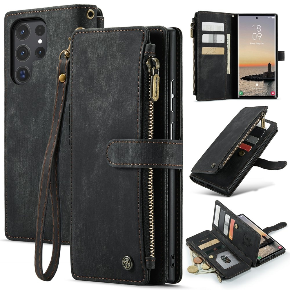 Zipper Wallet Samsung Galaxy S24 Ultra svart